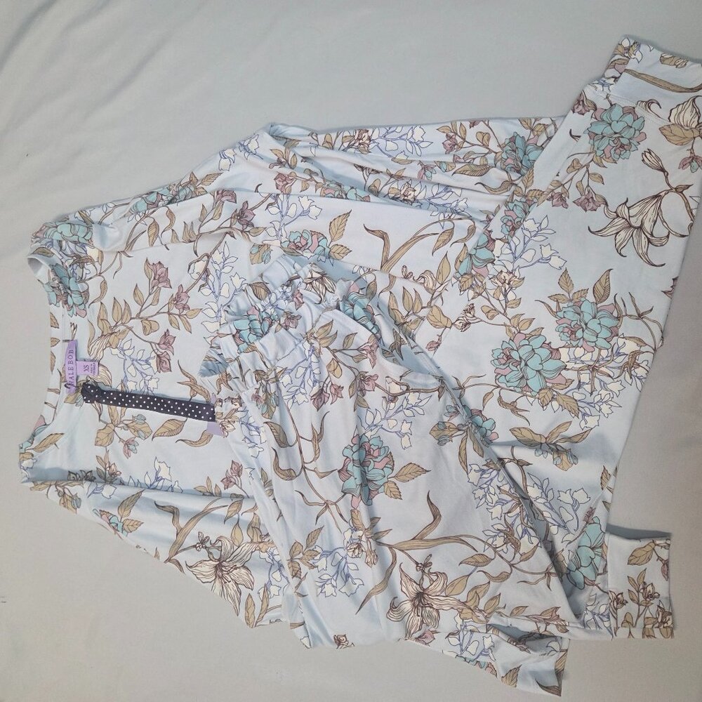 HALE BOB sleepwear set women's light blue floral PJ-XS-VINTAGE Comfortable